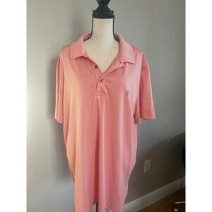 Men’s Golf polo orange and white striped XL